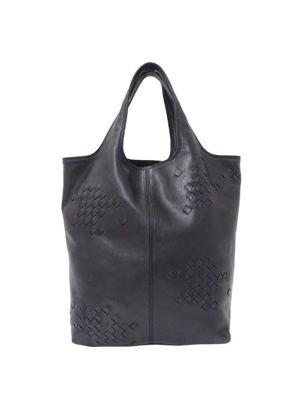 Bottega Veneta Bag Intrecciato Handbag Leather Black Handle Simple Soft Braided